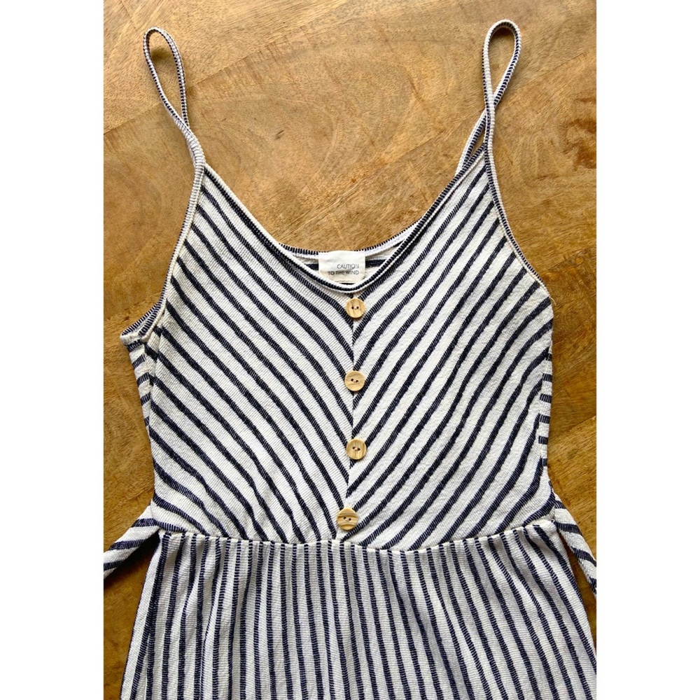 Striped Terrycloth Button Front Sundress || Caution to the Wind